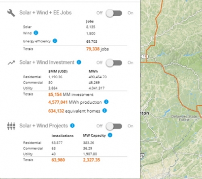 Clean Energy Map shows the progress of renewables across the US