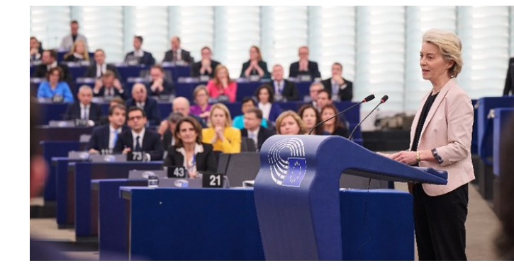 Ursula von der Leyen, presidenta de la Comisión Europea, da su discurso de bienvenida al nuevo Ejecutivo comunitario y señala las líneas maestras de lo que será su legislatura (2024-2029)